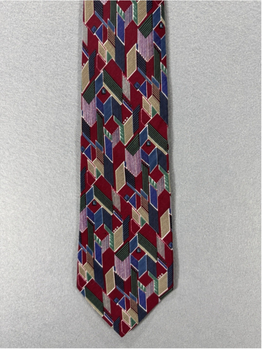 Brittany Bay Tie Retro Abstract Geometric Pattern Multicolor